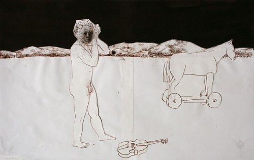 Exhibition: Salon Style 2022, Work: Chuck Bowdish 1959-2022 Boy with Pull Horse & Violin, 2014
