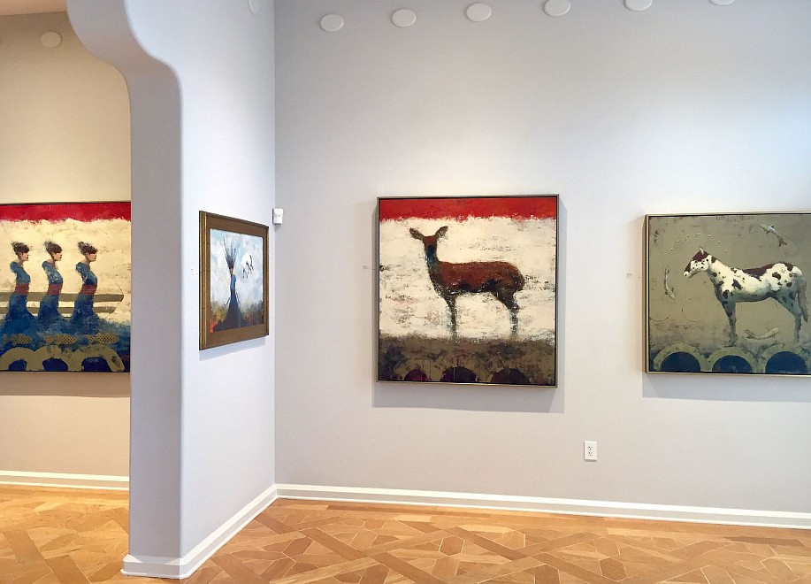 Cathy Hegman: Mirror's of Ourselves, Intimate paintings of Figures & Animals - Installation View
