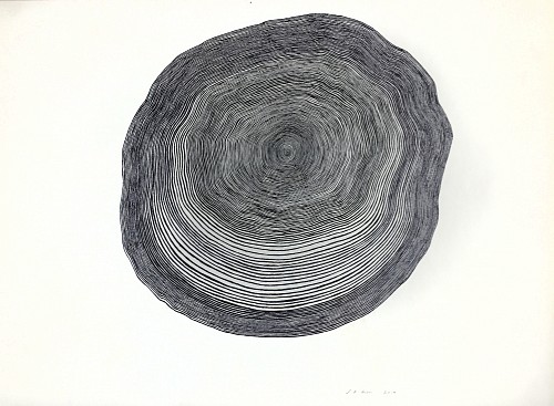 Exhibition: Organized Abstraction — a Group Show featuring Seven Artists, Work: Stewart Helm Black Tree Form, Continuous Line Drawing, 2019