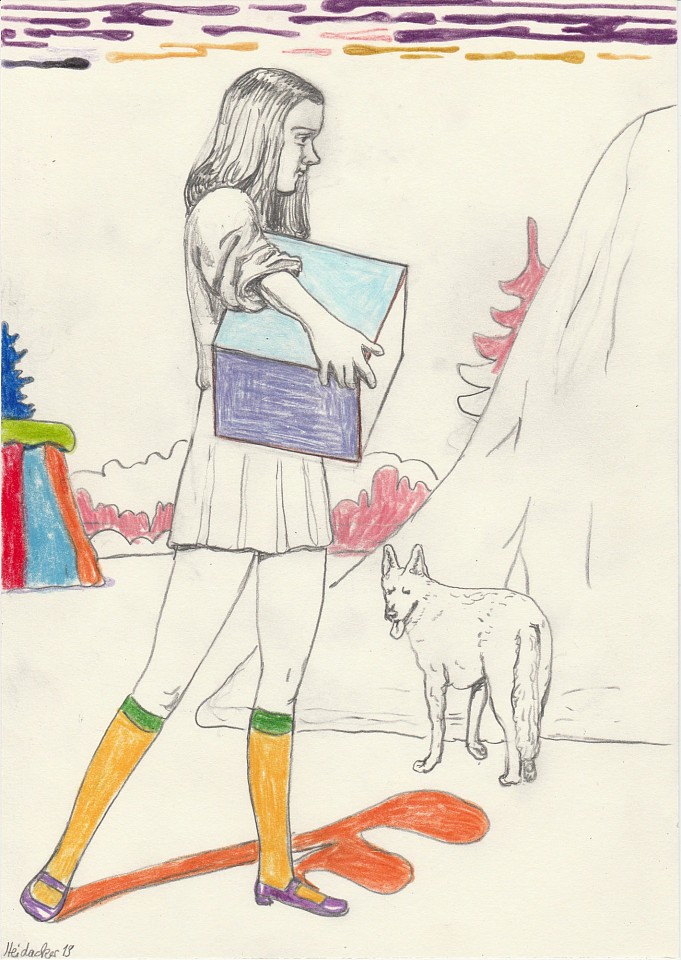 Stephanus Heidacker, Girl with Blue Box, 2020
graphite & colored pencil on paper, 12" x 8" unframed
figurative, contemporary, bright colors, earth colors, humorous
STEPH-352
Price Upon Request