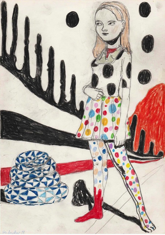 Stephanus Heidacker, Woman in Polka Dot World, 2018
graphite & colored pencil on paper, 11.5" x 8.25" unframed
figurative, contemporary, bright colors, earth colors, humorous
STEPH-360
$1,800