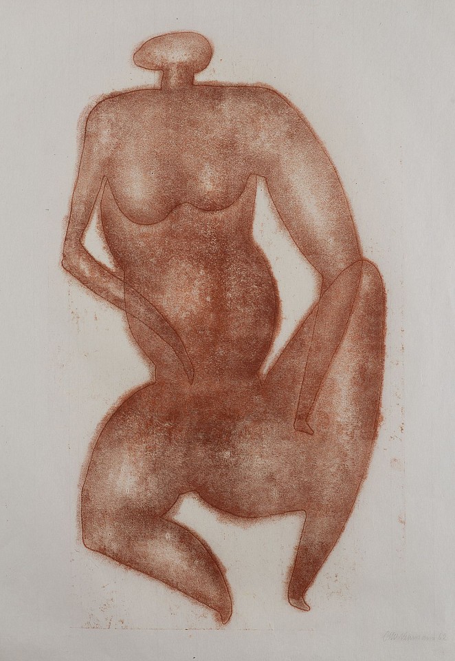 Otto Neumann 1895-1975, Abstract Figure, 1962
monotype on paper/ onion skin paper, 24.5" x 17.5", 33" x 26" framed 
OT 062035
$9,900