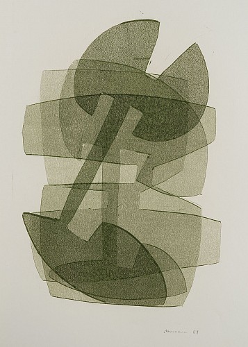 Otto Neumann 1895-1975 Abstract Composition/Green, 1969