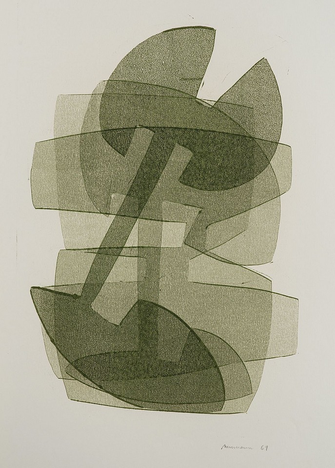 Otto Neumann 1895-1975, Abstract Composition/Green, 1969
monotype on paper/green, 24.5" x 17.5", 33" x 26" framed 
OT 089030
$9,000