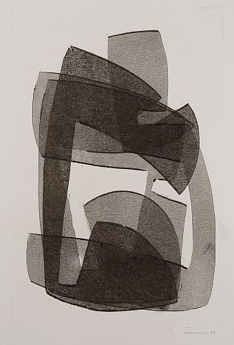 Otto Neumann 1895-1975 - Abstract Composition / Black, 1969