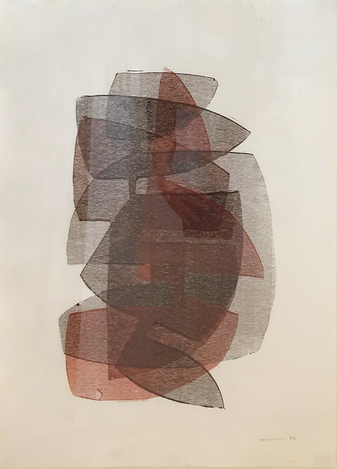Otto Neumann 1895-1975, Multi Color Red/ Black Abstract, 1972
Glass print monotype on paper, 24.6" x 17.5", 37.25" x 30.25" framed
OT 096044
Price Upon Request