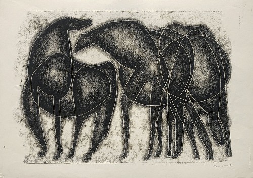 Otto Neumann 1895-1975 Abstract Horses, 1960
