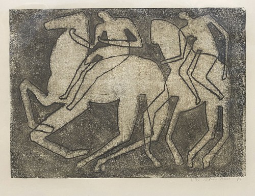 Otto Neumann 1895-1975 Abstract Horses and Riders, 1960