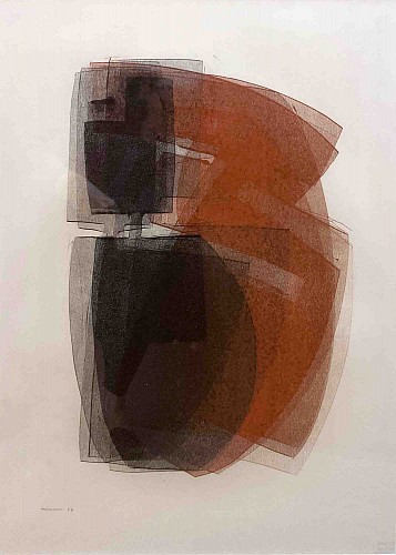 Otto Neumann 1895-1975<br/> <i>Abstract Composition/ Black and Orange</i>, 1967