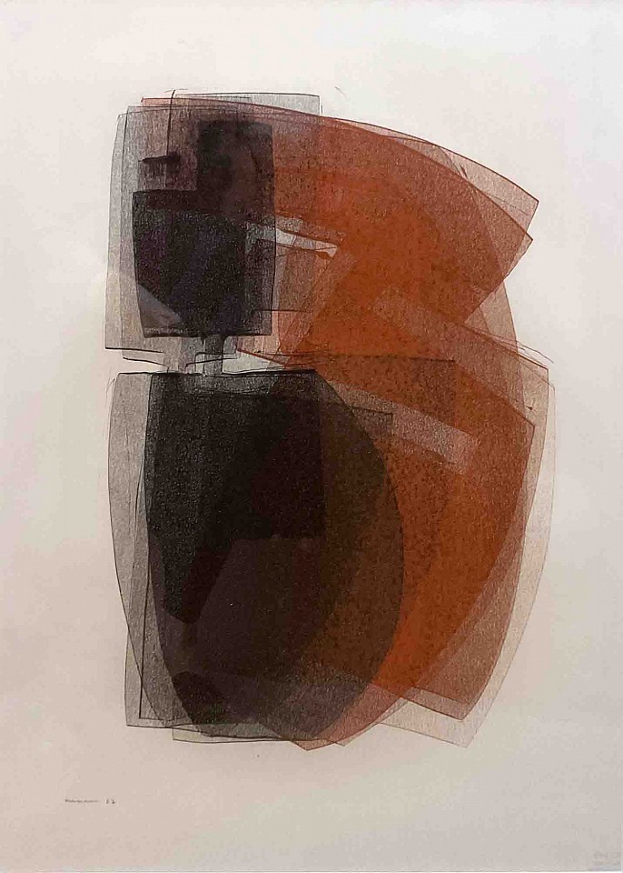 Otto Neumann 1895-1975, Abstract Composition/ Black and Orange, 1967
monotype on paper, 20.175"x 13.625", 33"x 27" framed 
OT 082093
Price Upon Request