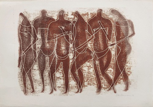 Otto Neumann 1895-1975 - Frieze of Abstract Figures, 1956
