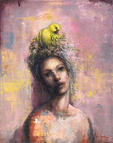 Exhibition: The Feminine Gaze, Work: Untitled, Yellow Love Bird II, 2022
