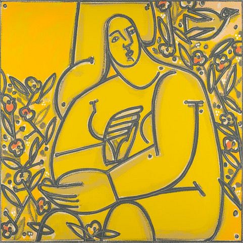 Exhibition: New Paintings by America Martin, Work: Woman In Yellow, 2022