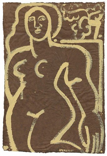 Woman In Cream And Brown II, 2015