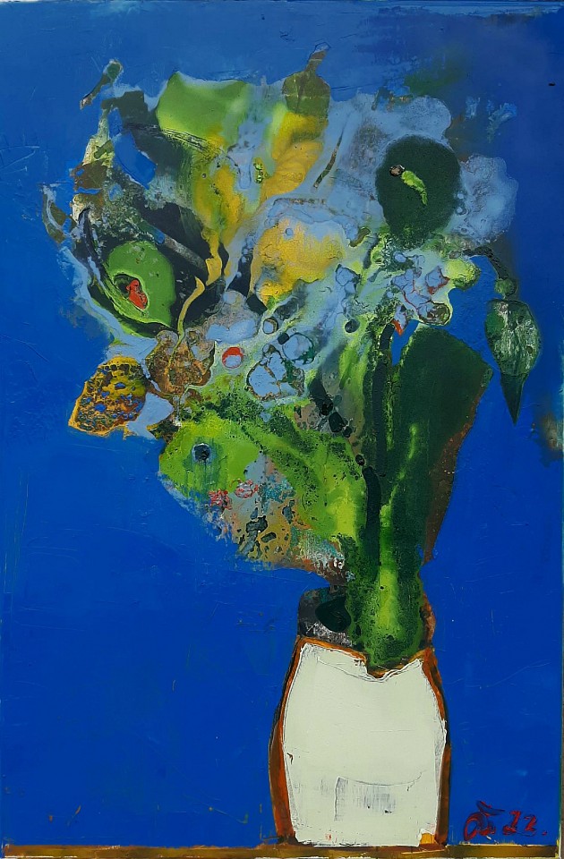 Serhiy Hai, Still Life Flowers (Blue), 2021
Oil & Acrylic on canvas, 47.5" x 37.5", 49"x 33.5" framed
SY 127
$16,825