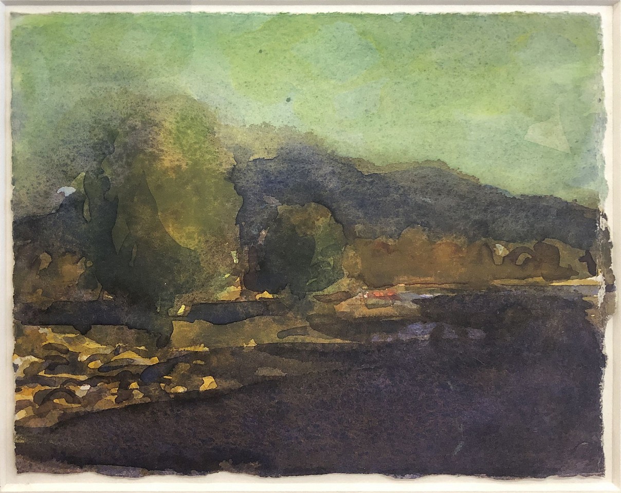 Chuck Bowdish 1959-2022, Untitled Landscape with Verso, 1990
watercolor on paper, 5.5" x 7", 11.5" x 12.75" framed
CB 324
$1,500