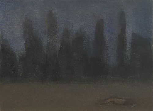 Chuck Bowdish 1959-2022 Night with Figure and Trees