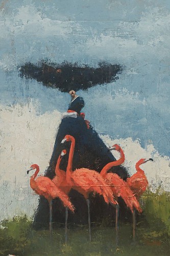 Cathy Hegman - Figure With Flamingoes, 2022