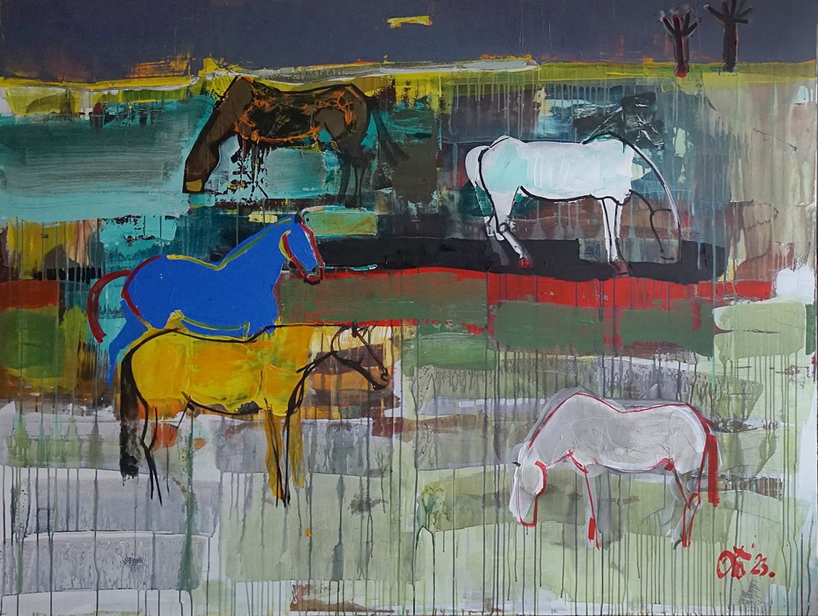 Serhiy Hai, Horses in Field, 2023
oil on canvas, 59" x 78", 60" x 80" framed
SY 138
Price Upon Request