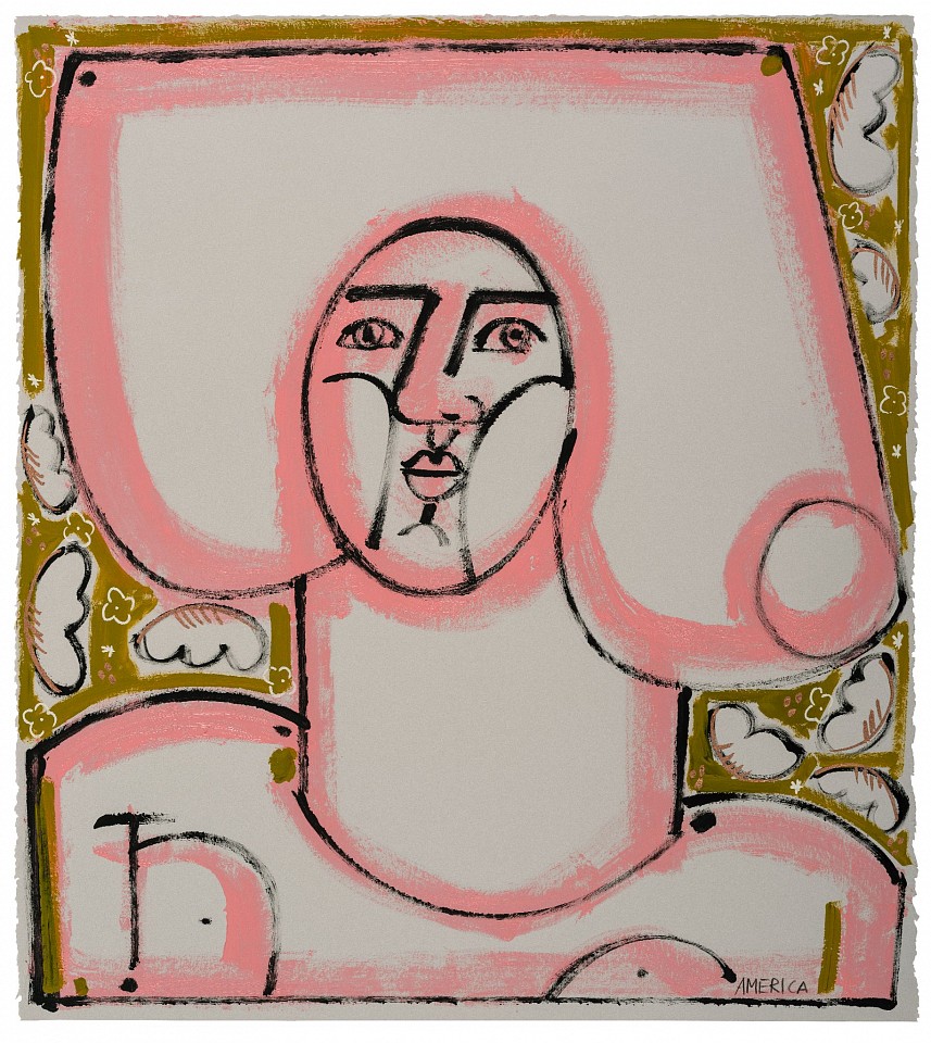 America Martin, Woman in Pink, 2024
acrylic on paper, 25"x 22", 29"x 26" framed
America Martin, Los Angeles based artist, contemporary figurative art, colorist Picasso inspired, Bold figures, TEW GAlleries 
ACM 519
Sold