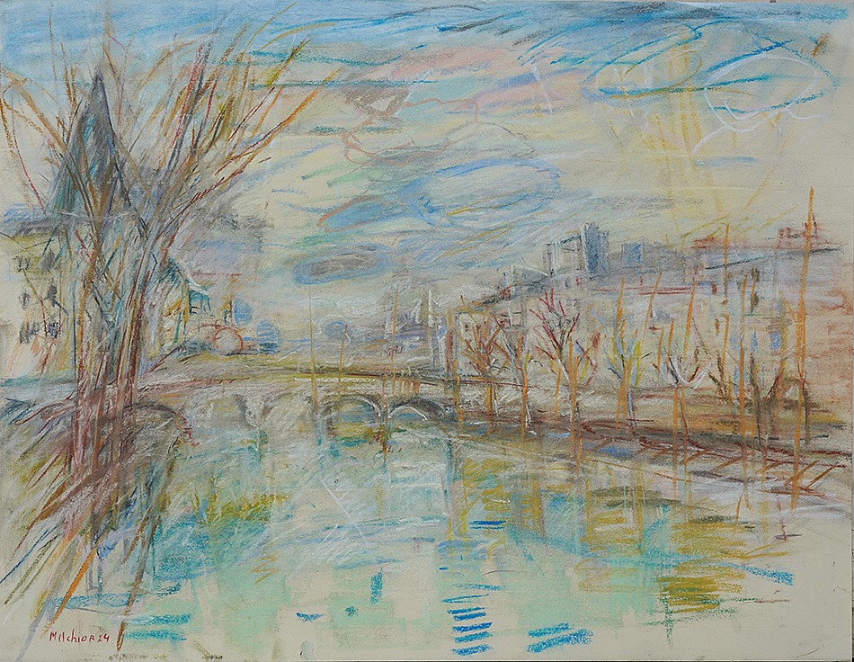 Isabelle Melchior, The Seineat the Conciergerie, 2024
pastel on paper, 20" x 25" unframed
Pastel on paper
IM 1336
Price Upon Request