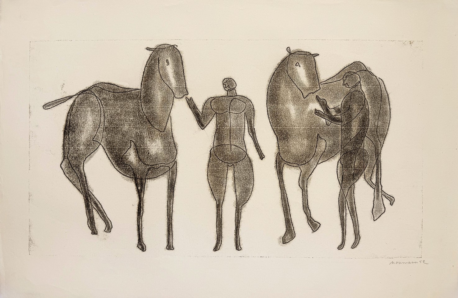 Otto Neumann 1895-1975, Two Men with Horses, 1959
15" x 23.5" unframed
OT 044048
Price Upon Request