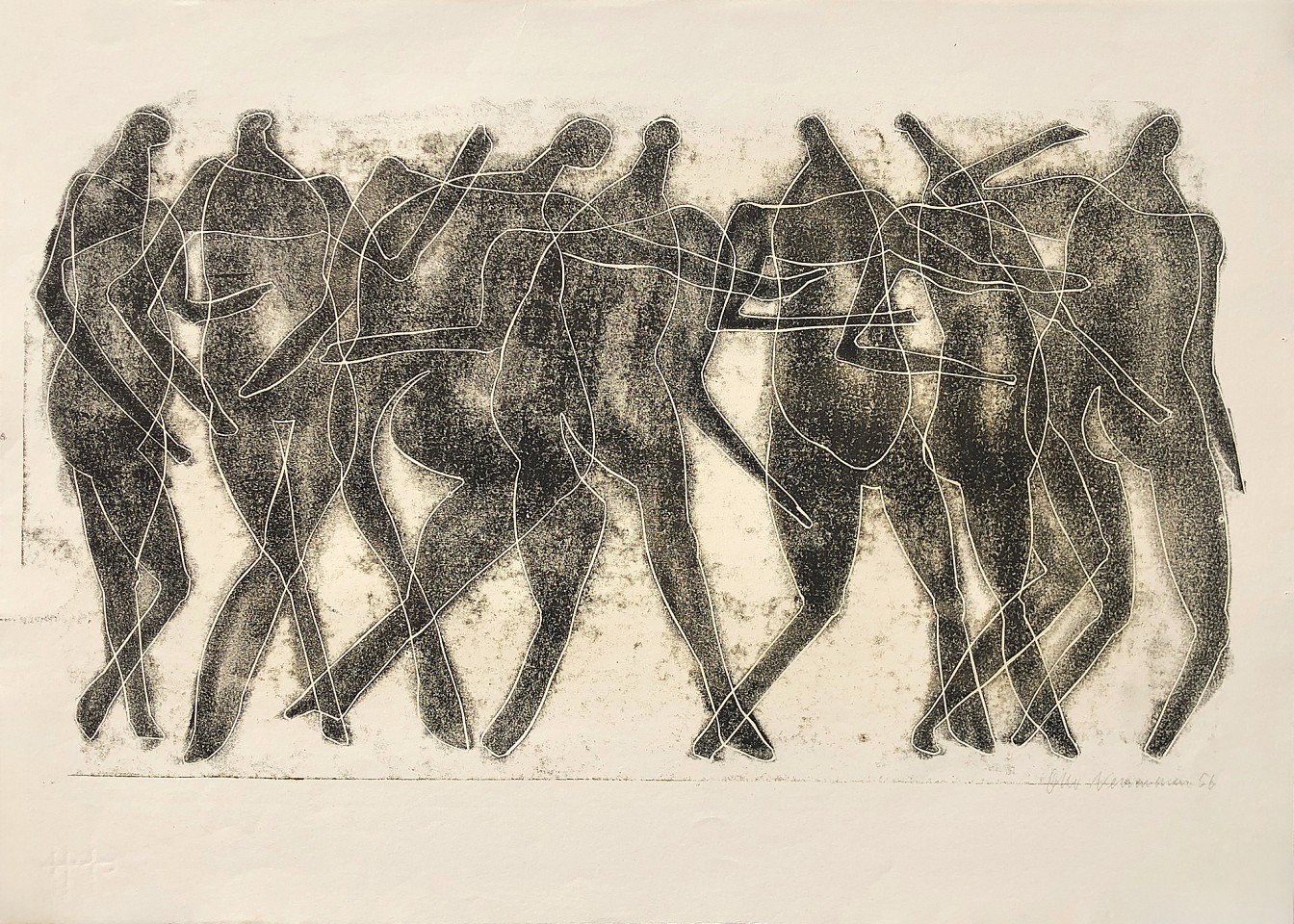 Otto Neumann 1895-1975, Nine Abstract Male Figures Gathering, 1956
15" x 21" unframed
Monotype on paper
OT 050014
Price Upon Request