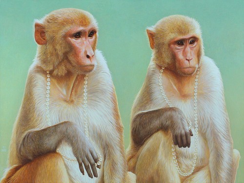 SOD 42 Chat acrylic on panel 18x24 2023