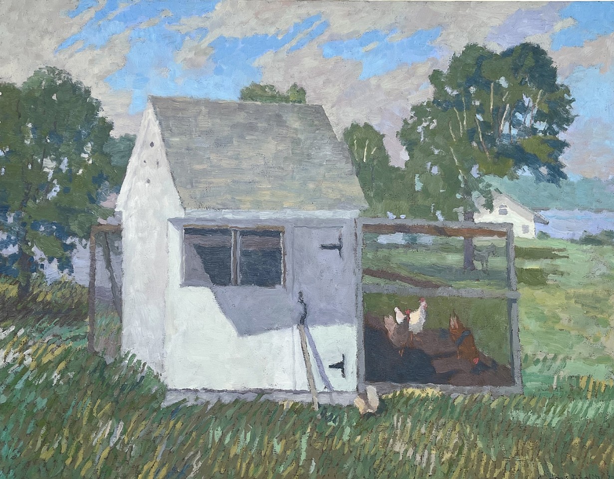 Andras Bality, Adrienne's Chickens, 2023
28" x 36" , 30" x 38" framed
Oil on canvas
AB 53
Price Upon Request