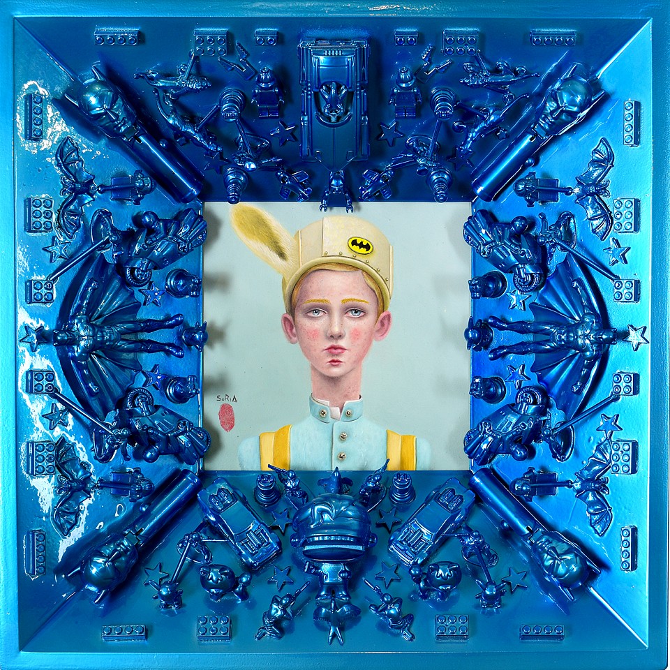 Mario Soria, Batboy, 2025
8.2" x 8.2", 19.6" x 19.6" framed
oil on panel, toybox frame blue
SOR 55
Price Upon Request