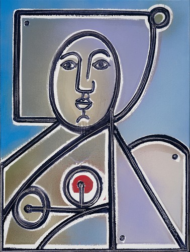 Blue Sky & Woman with Hair Up, 2020