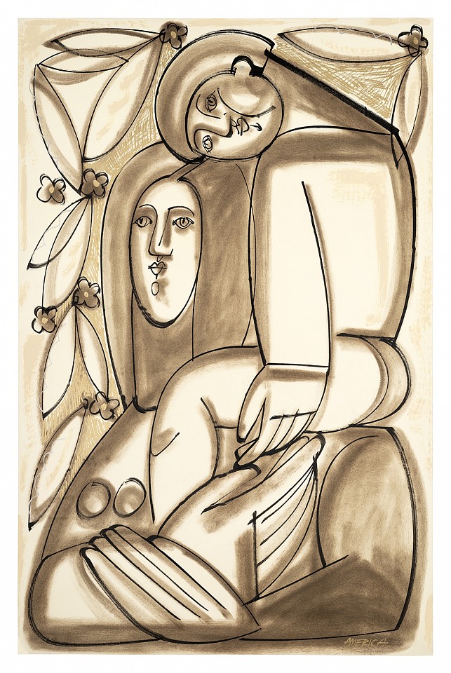 America Martin, Homage TO Gauguin Mother & Child, 2026
40" x 26", 43" x 29" framed
Pastel and & Ink On Paper
ACM 601
Sold