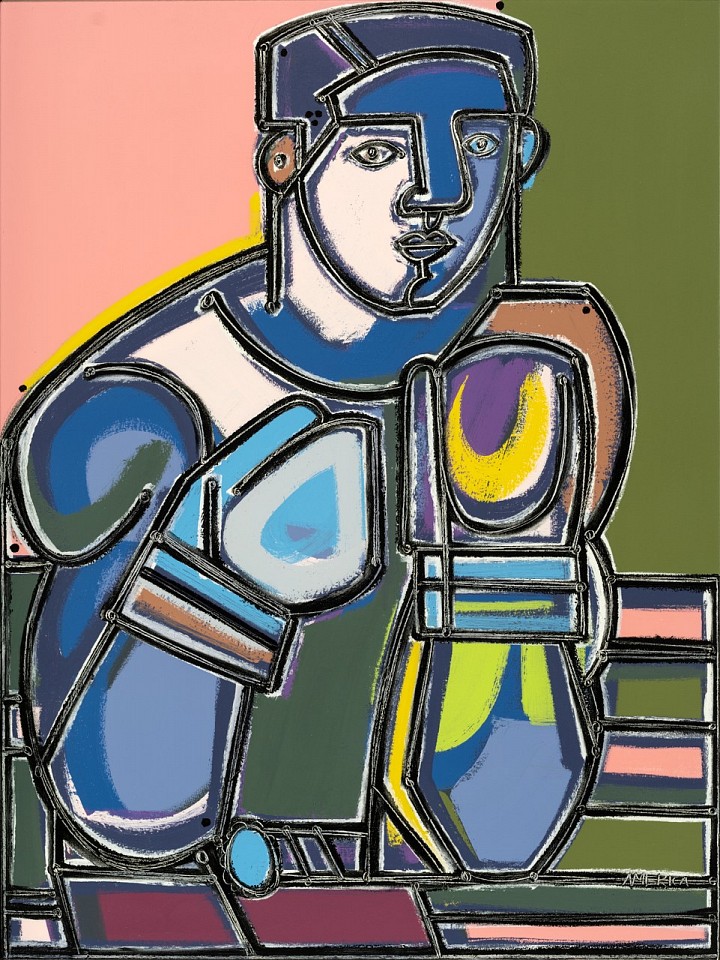 America Martin, Boxer ll, 2026
48" x 36", 49" x 37" framed
Oil & acrylic on canvas
ACM 596
Sold